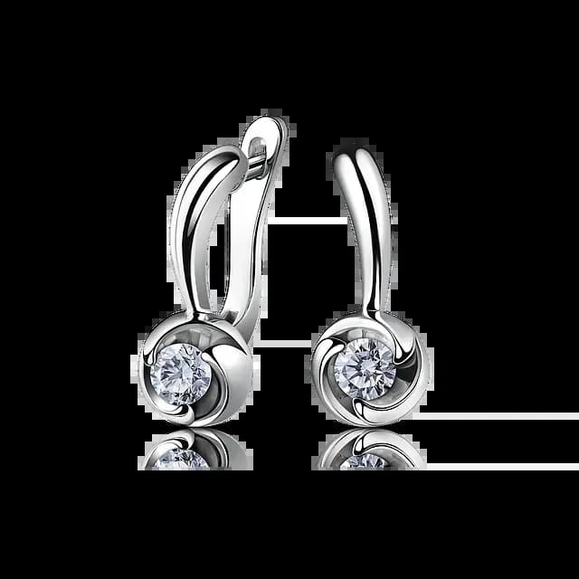 Серьги с бриллиантами на английском замке