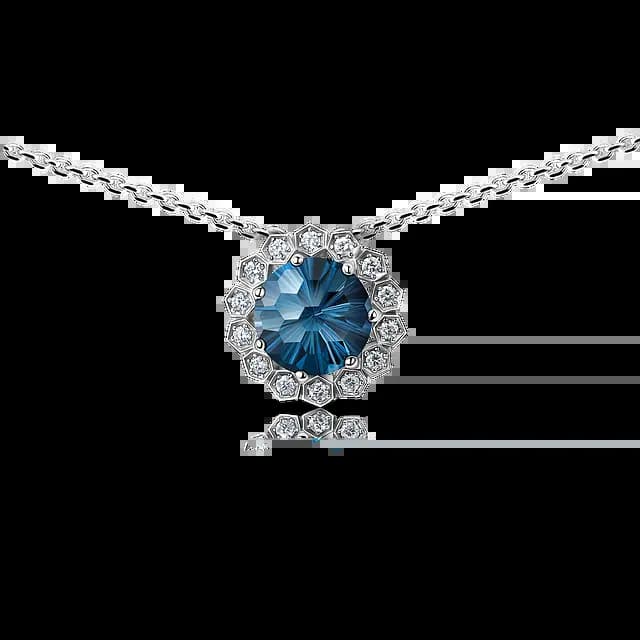 Подвеска с топазом London Blue