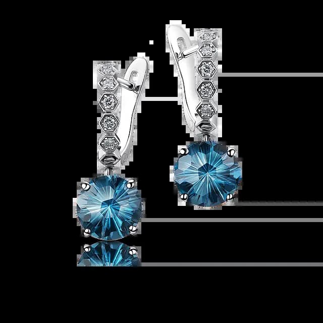 Серьги с топазами London Blue