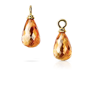 Серьги из желтого золота с цитрином.