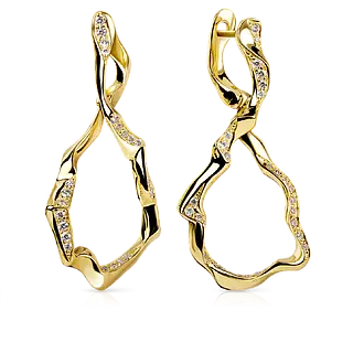 Золотые серьги INFINITY с бриллиантами