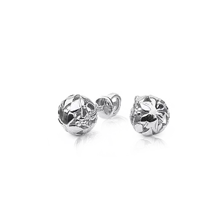 Серьги-пусеты Flora из белого золота