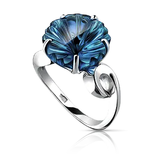 Кольцо с топазом London Blue