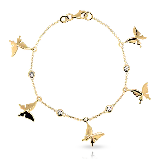 Браслет BUTTERFLIES с бриллиантами на цепочке