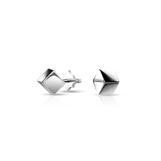 Золотые серьги-пусеты CUBE