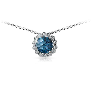 Подвеска с топазом London Blue