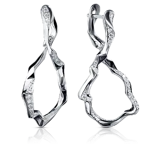 Серьги INFINITY с бриллиантами