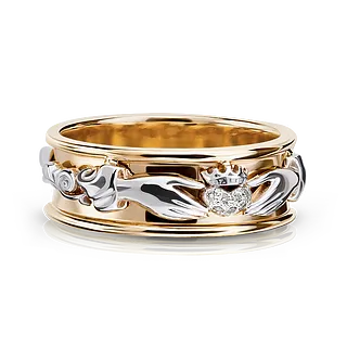 Обручальное кольцо CLADDAGH с бриллиантами