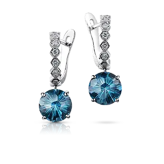 Серьги с топазами London Blue